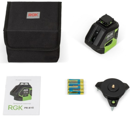 Лазерный построитель плоскостей RGK PR-81G купить по низкой цене | МАКСПРОФИТ